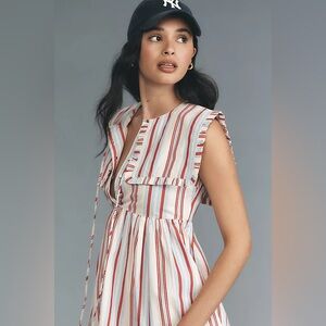 Damson Madder Josephine Collared Midi Dress Stripe